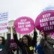 Pro-choice supporters try to block pro-life demonstrators in front of the Supreme Court in Washington, D.C., during the annual March for Life on the anniversary of the historic Roe v. Wade Supreme Court ruling on Jan. 27, 2017. (Samuel Corum/Anadolu Agency/Getty Images)